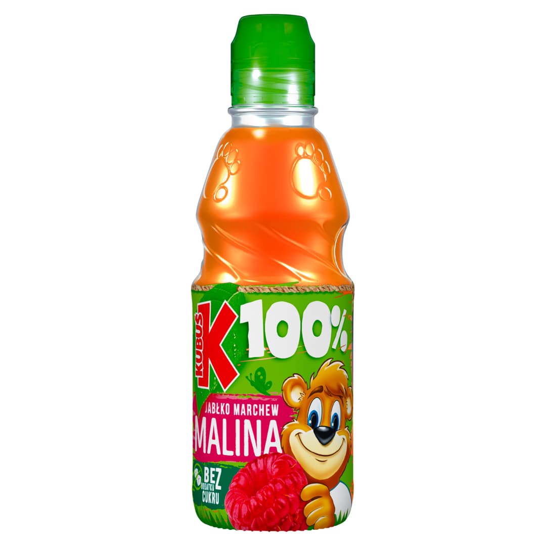 KUBUS 100% Sok malina marchew jablko. 9,97 zl/l
