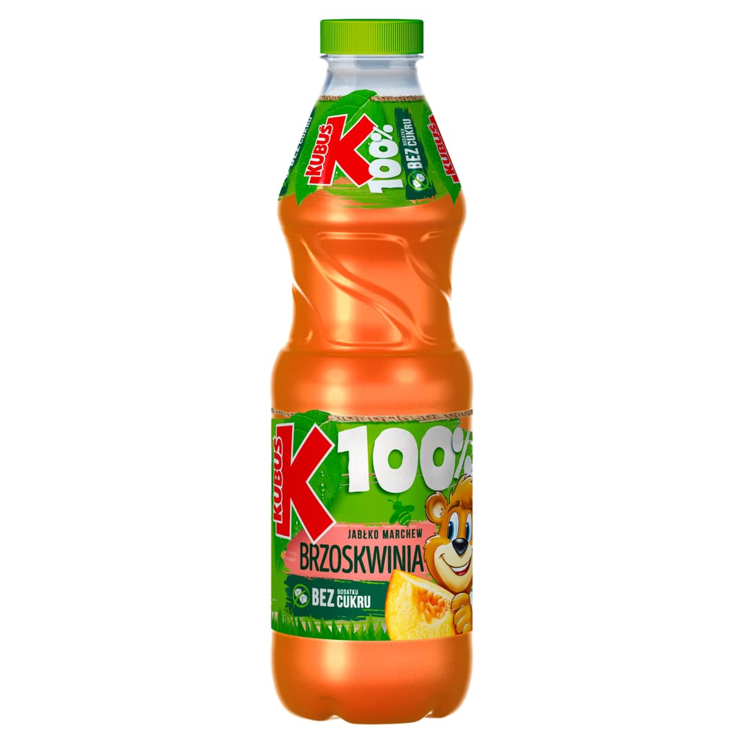KUBUS 100% Sok marchew brzoskwinia jablko. 6,11 zl/l