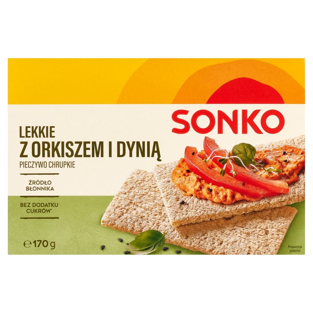 SONKO Pieczywo lekkie z orkiszem i dynia. 4,44 zl/kg