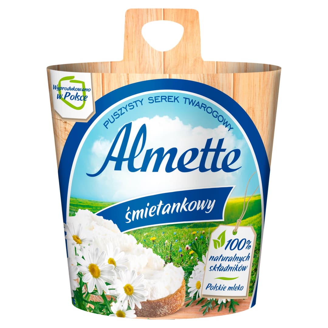 ALMETTE Puszysty serek twarogowy smietankowy. 37,27 zl/kg