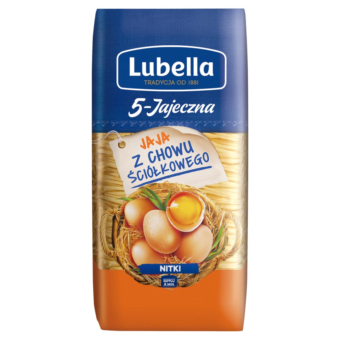 LUBELLA Makaron jajeczny 5 jaj nitki. 15,56 zl/kg