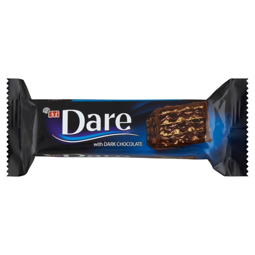 ETI DARE Wafel w czekoladzie deserowej z kremem kakaowym. 35,80 zl/kg