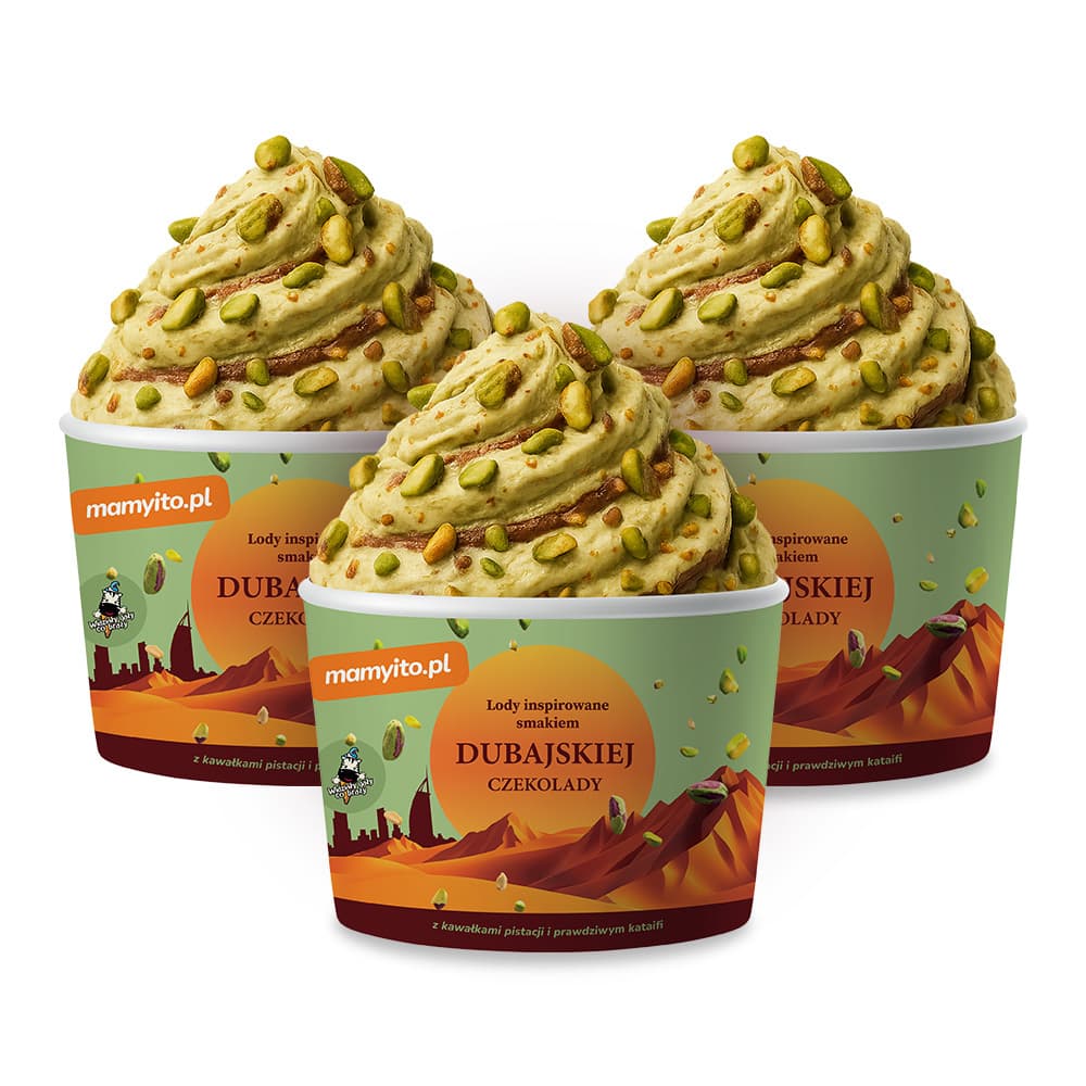 WIDZIALY GALY CO BRALY Lody inspirowane smakiem Dubajskiej Czekolady 3x220 ml
 Zdjecie ma charakter pogladowy. Rzeczywisty wyglad produktu moze nieznacznie roznic sie od przedstawionego..