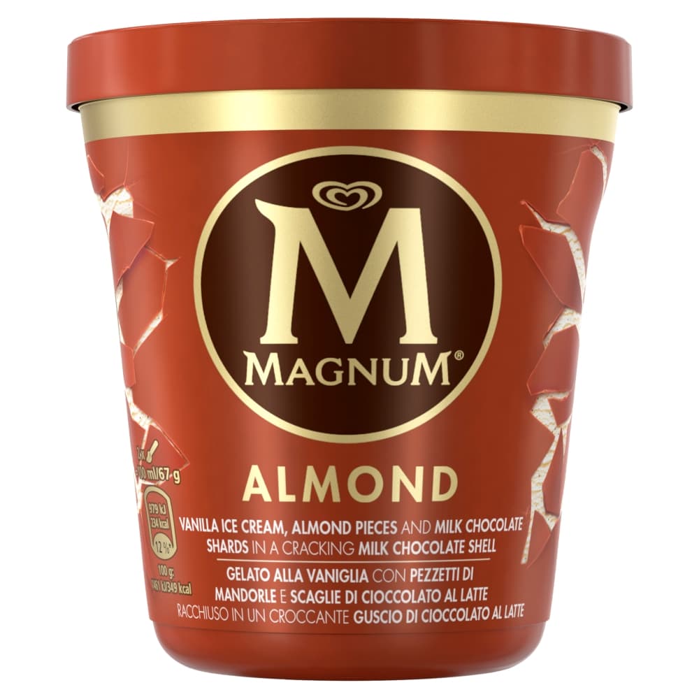 MAGNUM Lody waniliowe z kawalkami czekolady i migdalow. 59,07 zl/l