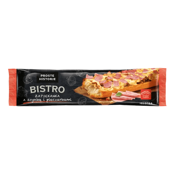 PROSTE HISTORIE BISTRO Zapiekanka z szynka i pieczarkami. 29,95 zl/kg